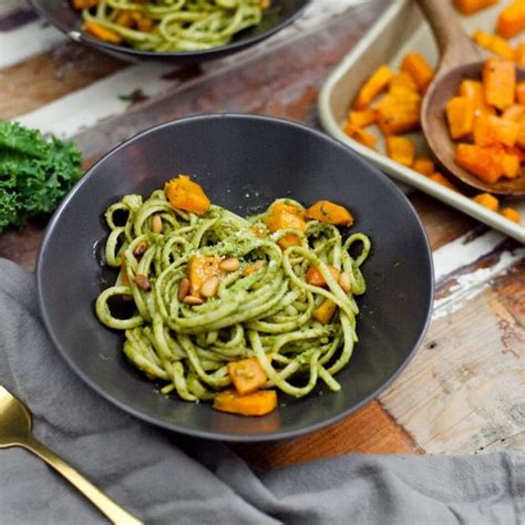 A Delicious Kale Pesto Recipe With Linguini Butternut Squash Fresh