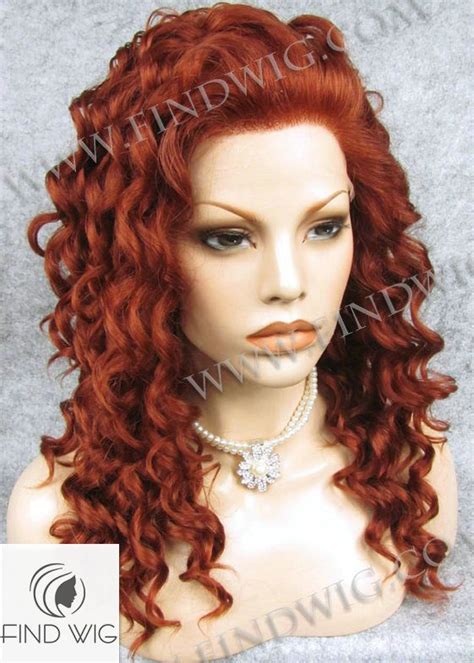 Synthetic Lace Front Wig Curly Red Ginger Long Hair New Style 3 350