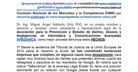 Denuncia Contra Marca Teborramos En Comisi N Nacional De Los Mercados Y