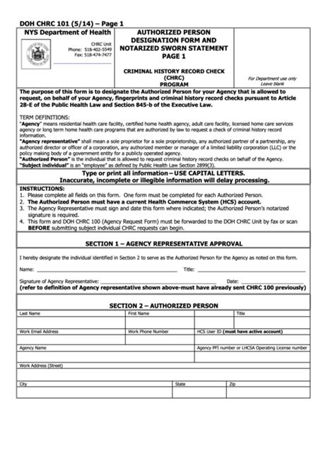 Criminal History Record Check Authorization Form Delaware