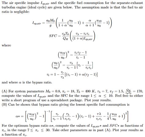 The air specific impulse Isp,air and the specific | Chegg.com