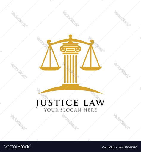 Justice law logo design template attorney Vector Image