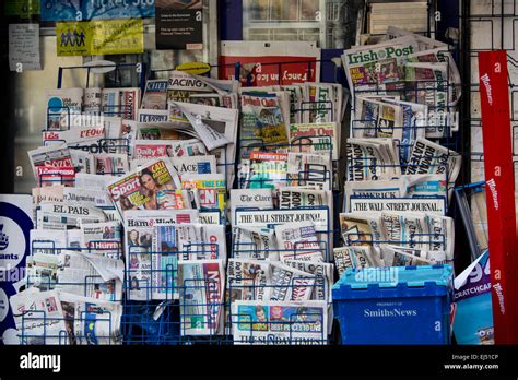 Newspapers Foreign International Rack Shop Outside Stock Photo Alamy