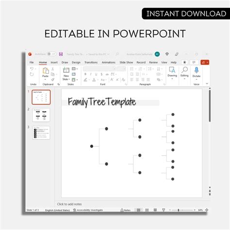 Family Tree Template Printable Family Tree Gift Pedigree - Etsy