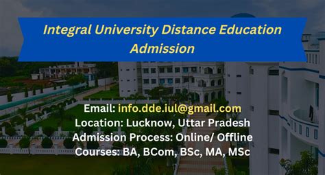 Integral University Distance Education Admission 2024 Ug Pg Application Last Date