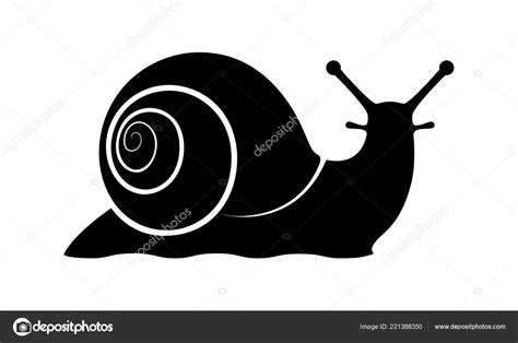 Sign Snail Snail Symbol Isolated Black Silhouette Snail White