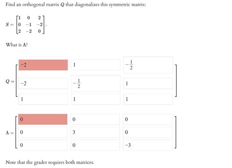 Solved Find an orthogonal matrix Q that diagonalizes this | Chegg.com