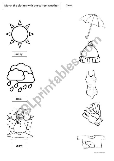 Weather And Clothes Esl Worksheet By Sbergin15