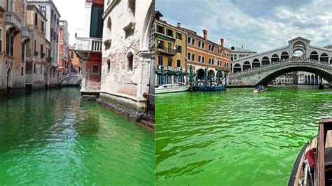 WATCH: Water in Venice's Grand Canal turns fluorescent green due to ...