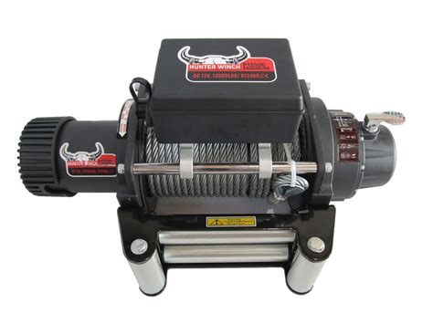 Лебедка HUNTER WINCH P13500 MAGNUM 12V 13500lbs за ПЪТНА ПОМОЩ ...