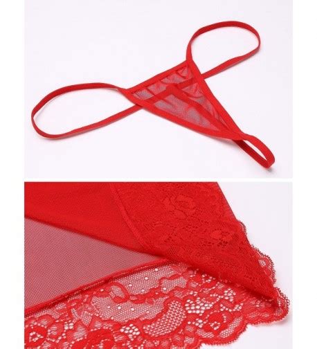 Lingerie Nightgown V Neck Babydoll Lace Chemise For Women Red CZ188SWOS3N