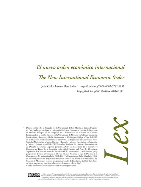 Pdf El Nuevo Orden Econ Mico Internacional