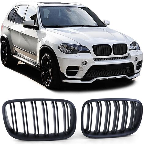 M Look Black Matt Front Grills Kidneys For Bmw X5 E70 X6 E71 In