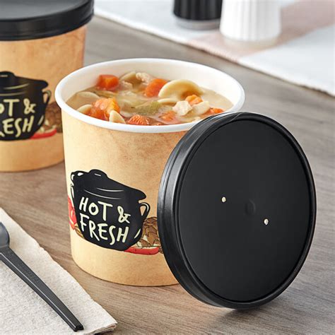Choice 26 Oz Medley Double Poly Coated Paper Soup Hot Food Cup With Vented Paper Lid 250 Case