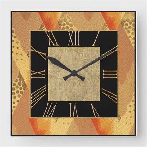 New Art Deco Style Square Wall Clock Zazzle