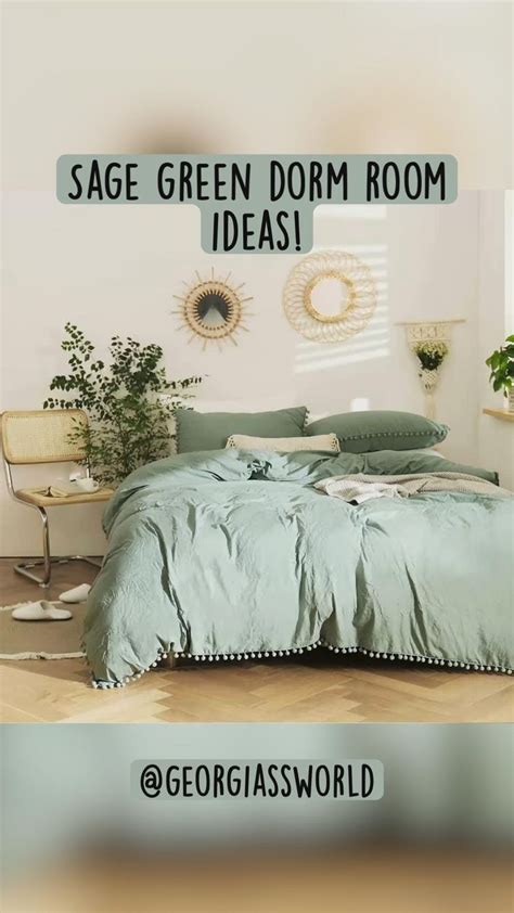 Sage Green Dorm Room Ideas Sage Green Aesthetic College Dorm Room