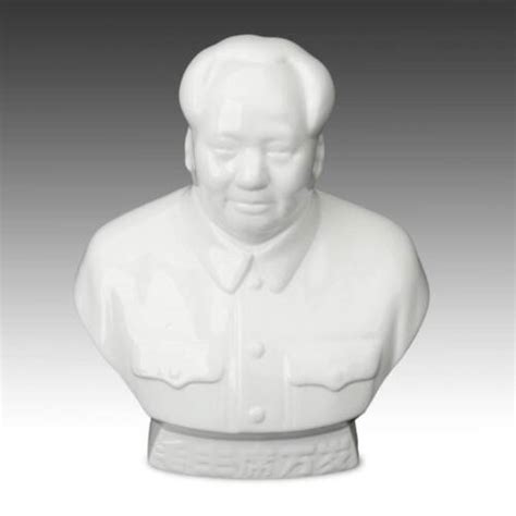 Vintage Chinese Cultural Revolution Porcelain Bust Figure Of Mao Zedong