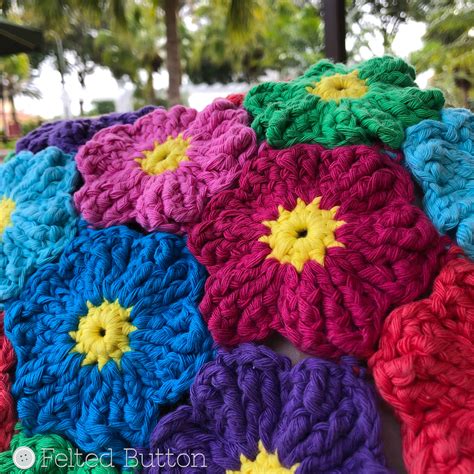 Blanket Crochet Pattern Waikiki Wildflower Colorful Etsy Canada