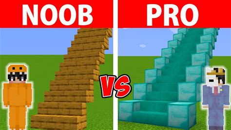 Minecraft Noob Vs Pro Longest Staircase Build Challenge Youtube