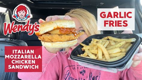 Wendy’s New Italian Mozzarella Chicken Sandwich And Garlic Fries Review Youtube