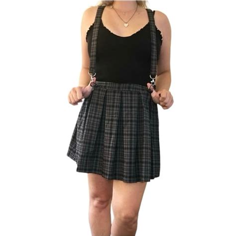 Hot Topic Skirts Hot Topic Pleated Skirt With Suspenders Size Large