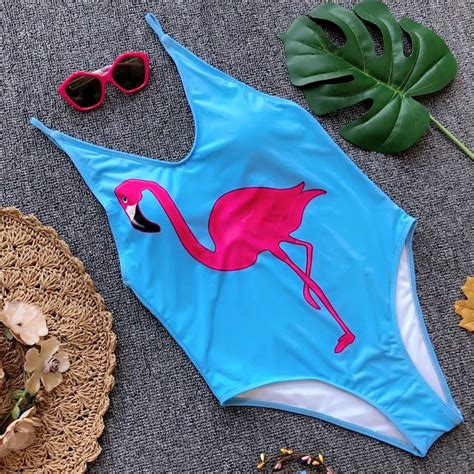 Flamingo One Piece Swimsuit Female 2018 Sexy Bathing Suits Monokini