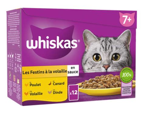 P T E Pour Chat Senior Sachets Festins La Volaille En Sauce Whiskas