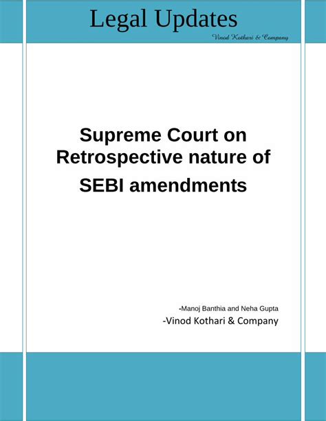 Pdf Note On Retrospective Nature Of Sebi Amendments Dokumentips