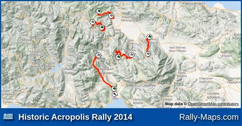 Streckenverlauf Historic Acropolis Rally 2014 RallyeKarte De