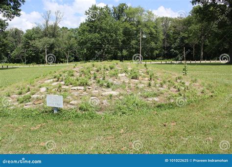 Piles Of Limestone Forming The Stone Mound At Fort Ancient Stock Image