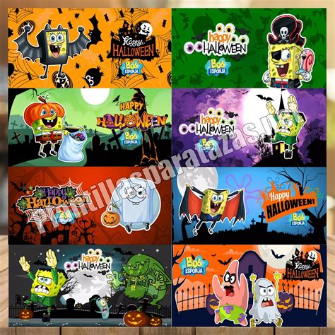 9 Plantillas Para Tazas De Bob Esponja Halloween