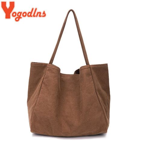 Yogodlns Bolso De Lona De Gran Capacidad Para Mujer Bolsa De Hombro