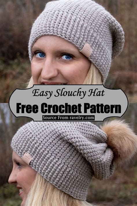 Easy Slouchy Hat In 2022 Crochet Slouchy Hat Slouchy Beanie Crochet