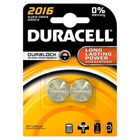 Electronic Litiumparisto Duracell 2016 3V 2 Kpl Pak Toimistotarvike