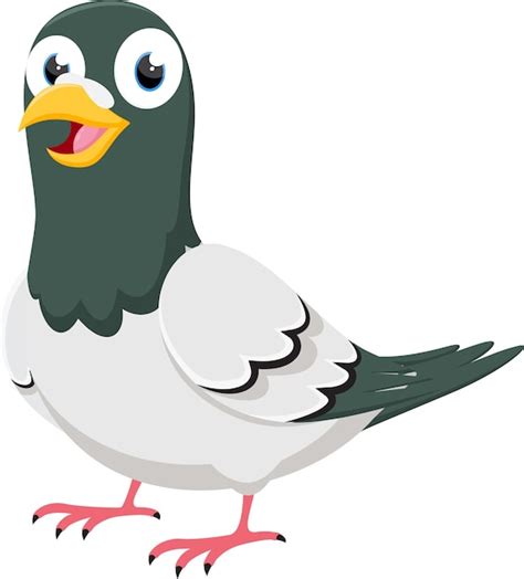 Premium Vector | Happy pigeon cartoon character