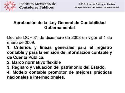 Ppt Ley General De Contabilidad Gubernamental C P C J Jes S