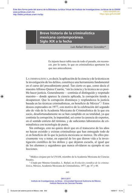 Historia De La Criminología En México Dulce Del Carmen Gutierrez