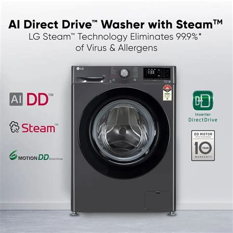LG FHV1207Z2M 7Kg 5 Star AI Direct Drive Fully-Automatic Front Loading ...