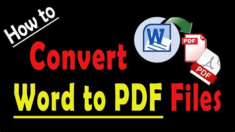 How To Convert Word To PDF Files YouTube