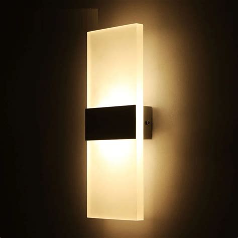 3w/6w LED Wall Sconces Aluminum Lights Fixture On/Off Decorative Lamps ...