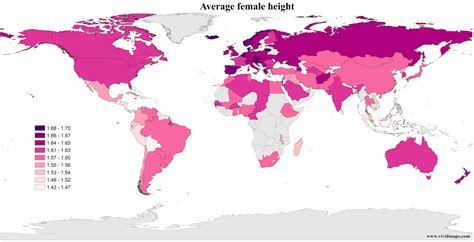 Average Male And Female Height Mapped