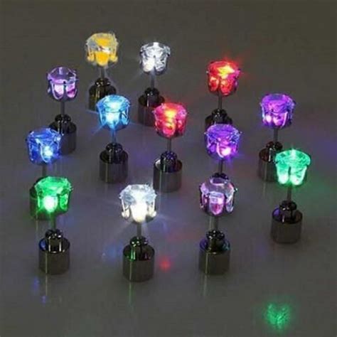 3-Pack: LED Light Up Stud Earrings - Assorted Colors - Tanga