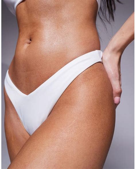 ASOS Maya Mix And Match V High Leg Hipster Bikini Bottom In Gray Lyst