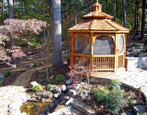 Red Cedar Double Roof Octagon Gazebos with Metal Roof | Gazebos by ...