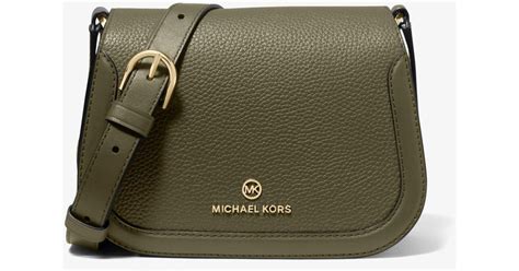 Michael Kors Lucie Small Pebbled Leather Crossbody Bag In Olive Green