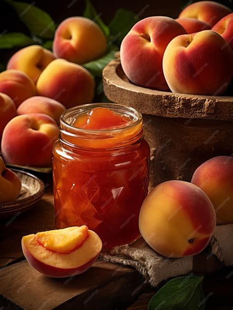 Premium Ai Image Fresh Peach Jam