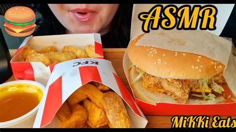 Kfc Burger 🍔 And Fried Chicken Asmr Mukbang No Talking Eating Sounds