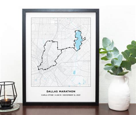 Dallas Marathon Course Map Personalized Dallas Marathon | Etsy