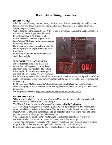 Radio Advertising Examples By Media Group Issuu