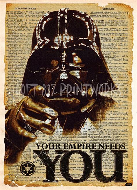 Star Wars Art Print Darth Vader Recruitment Ad Vintage Star Wars Art Dictionary Print スター